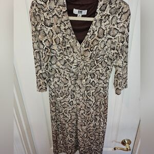 DR Collection Snake Print Knotted Front Detail Dress Size M